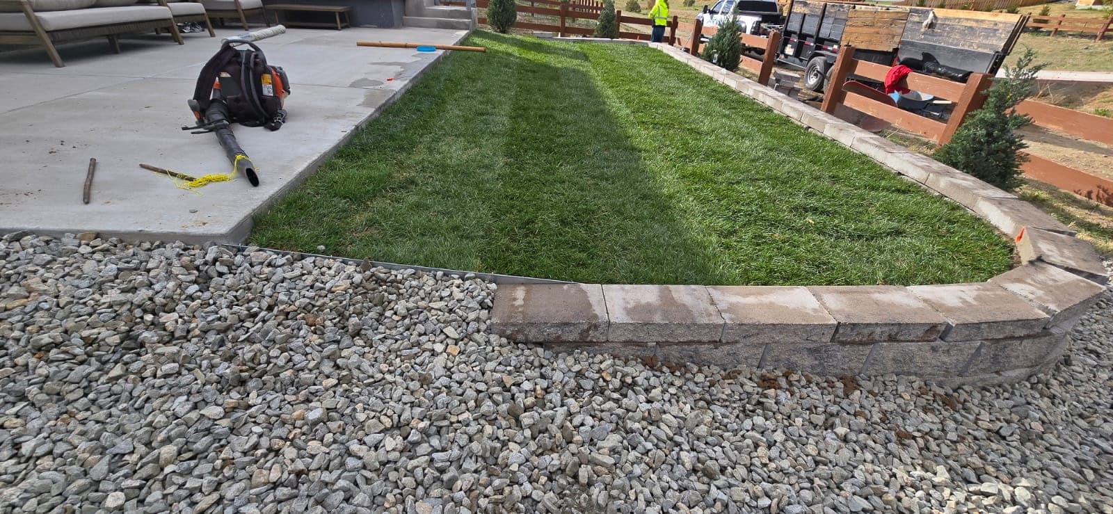 Healthy green lawn after professional lawn care